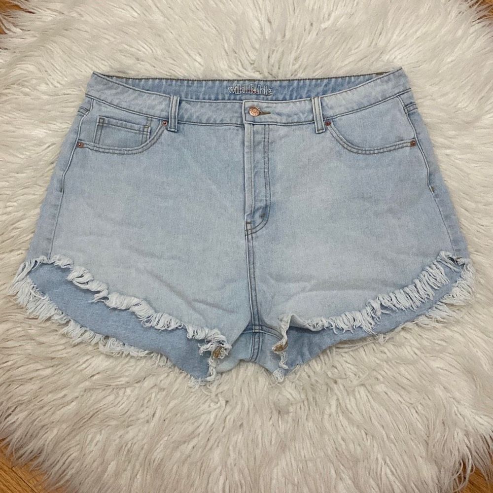 Wild Fable High Rise Denim Raw Hem Shorts